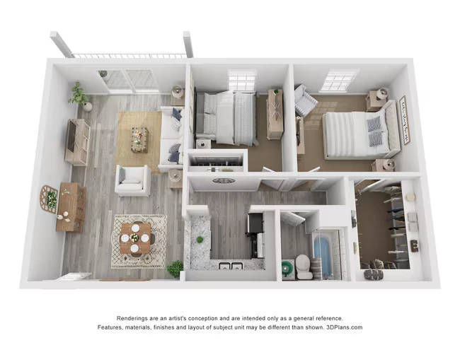 2 Bed 1 Bath Fully Furnished Luxury Renovated 3105 floor plan